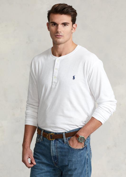 Ralph Lauren mehed slub jersey henley särk PR0V1333 valge