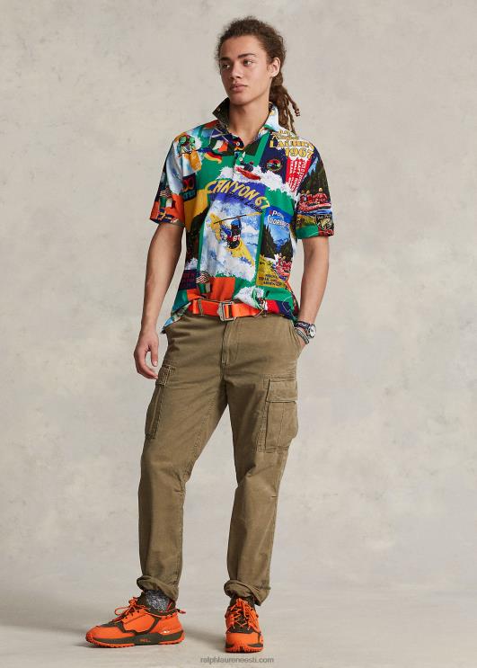 Ralph Lauren mehed Klassikalise istmega süstamustriga võrkpolosärk PR0V918 süsta ekspeditsioon