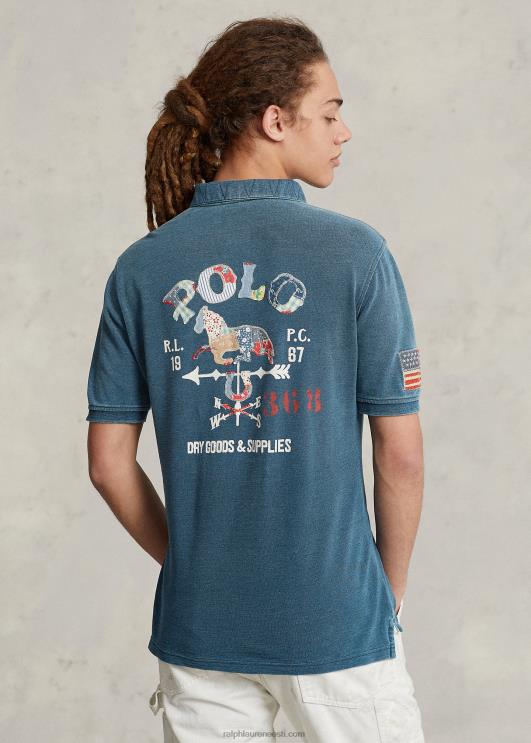 Ralph Lauren mehed Klassikalise sobivusega graafiline võrksärk PR0V100 tume indigo