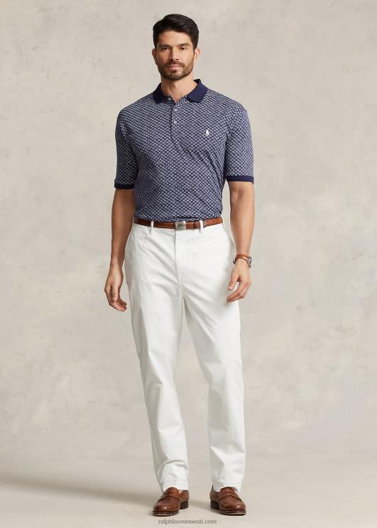 Ralph Lauren mehed foulard-printiga pehme puuvillane polosärk PR0V1601 bayberry foulard/merevägi