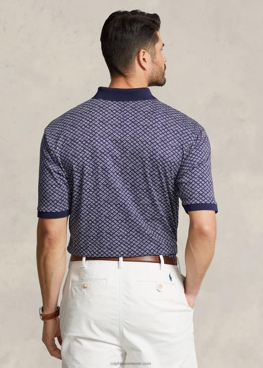 Ralph Lauren mehed foulard-printiga pehme puuvillane polosärk PR0V1601 bayberry foulard/merevägi