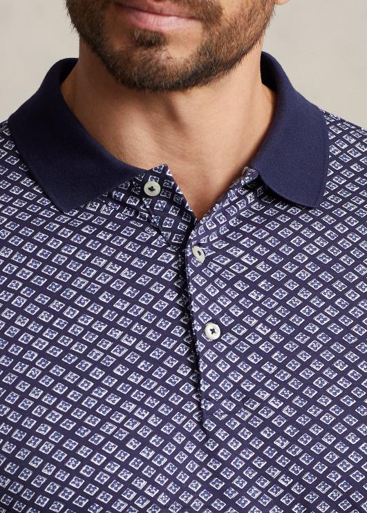 Ralph Lauren mehed foulard-printiga pehme puuvillane polosärk PR0V1601 bayberry foulard/merevägi