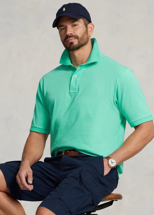 Ralph Lauren mehed ikooniline võrgust polosärk PR0V1824 päikeseloojanguroheline