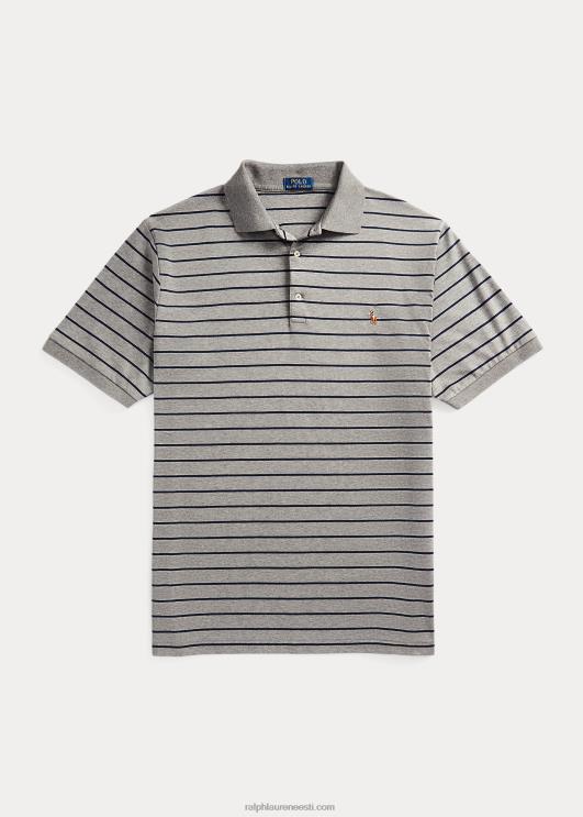 Ralph Lauren mehed interlock polosärk PR0V1425 metallik hall/merepunane