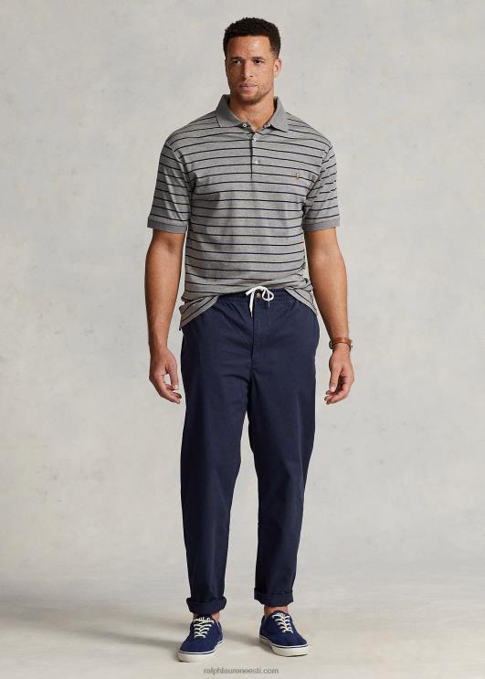 Ralph Lauren mehed interlock polosärk PR0V1425 metallik hall/merepunane