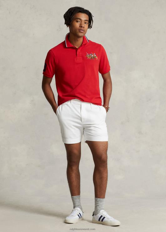 Ralph Lauren mehed klassikaline istuv kolmekordse poni võrgust polosärk PR0V661 Rl 2000 punane