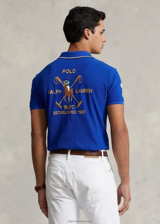 Ralph Lauren mehed klassikaline istuv polo crest võrgust polosärk PR0V650 safiirist täht