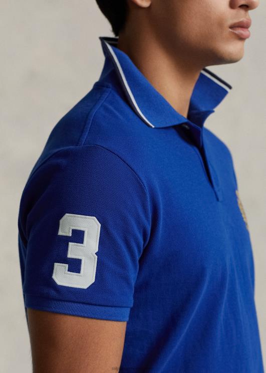 Ralph Lauren mehed klassikaline istuv polo crest võrgust polosärk PR0V650 safiirist täht