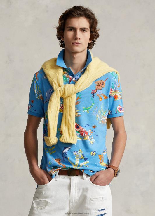 Ralph Lauren mehed klassikaline istuv polo karu võrgust polosärk PR0V521 liigad lõpetavad sinised