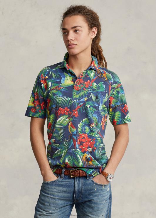 Ralph Lauren mehed klassikaline istuv troopiline trikoo polosärk PR0V1027 papagoi multi