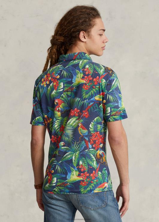 Ralph Lauren mehed klassikaline istuv troopiline trikoo polosärk PR0V1027 papagoi multi