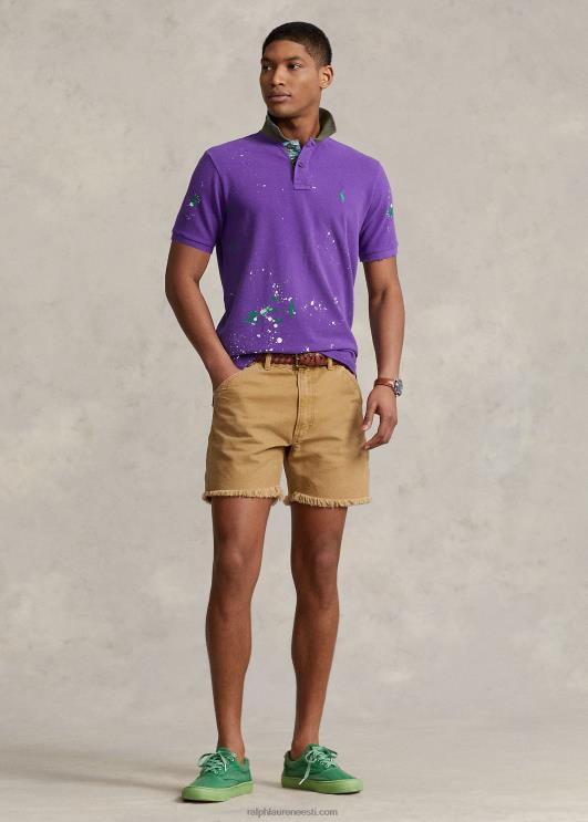 Ralph Lauren mehed klassikaline istuv võrkkangast polosärk PR0V1060 lilla kaktus