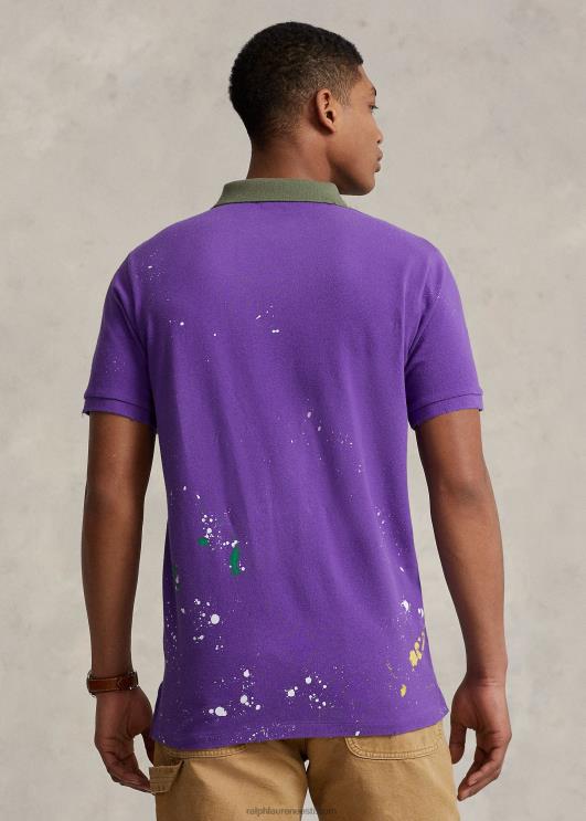 Ralph Lauren mehed klassikaline istuv võrkkangast polosärk PR0V1060 lilla kaktus