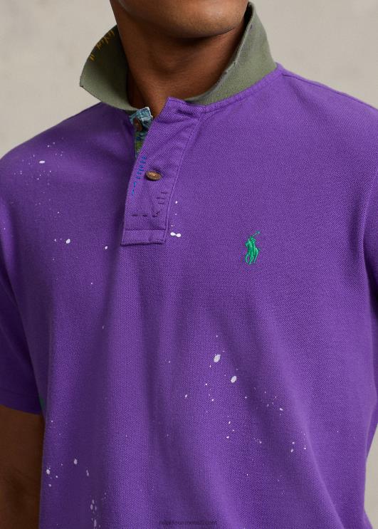 Ralph Lauren mehed klassikaline istuv võrkkangast polosärk PR0V1060 lilla kaktus