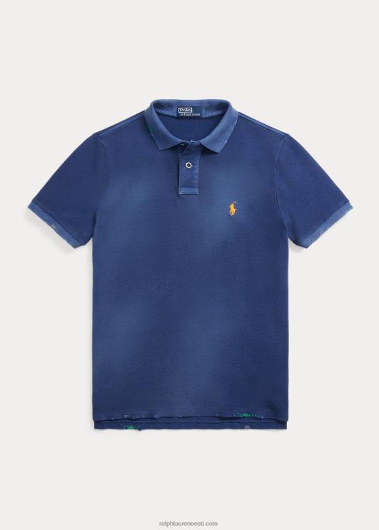 Ralph Lauren mehed klassikaline parandatud võrguga polosärk PR0V1093 kerge merevägi