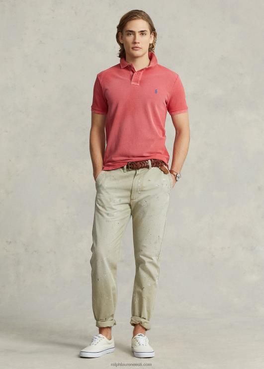 Ralph Lauren mehed klassikaline parandatud võrguga polosärk PR0V1097 tüürpoor punane