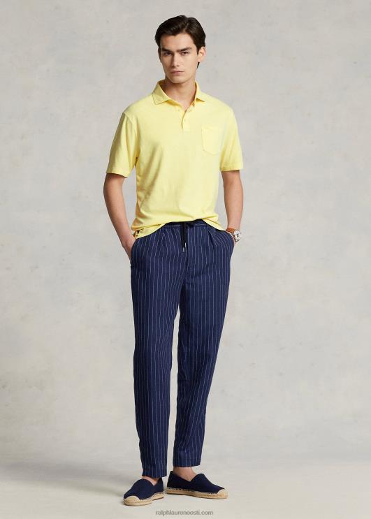 Ralph Lauren mehed klassikaline puuvillane-linane polosärk PR0V825 bristoli kollane