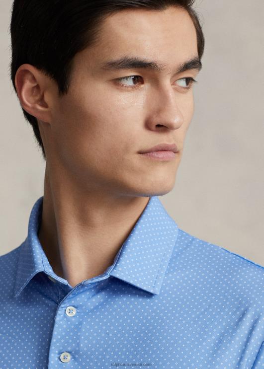 Ralph Lauren mehed klassikaline sobiv polosärk PR0V805 sadamasaar sinine