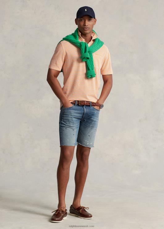 Ralph Lauren mehed klassikaline sulekaaluline võrkpolo PR0V701 hele oranž/valge