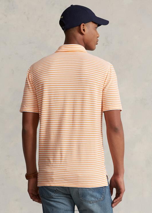 Ralph Lauren mehed klassikaline sulekaaluline võrkpolo PR0V701 hele oranž/valge