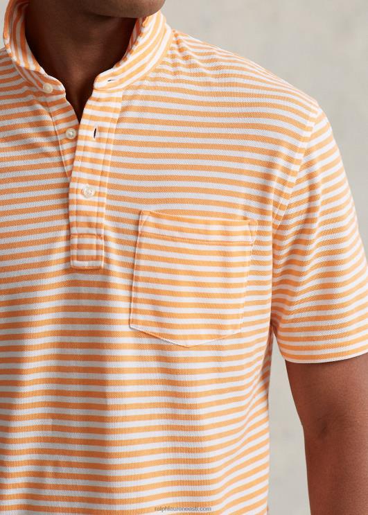 Ralph Lauren mehed klassikaline sulekaaluline võrkpolo PR0V701 hele oranž/valge