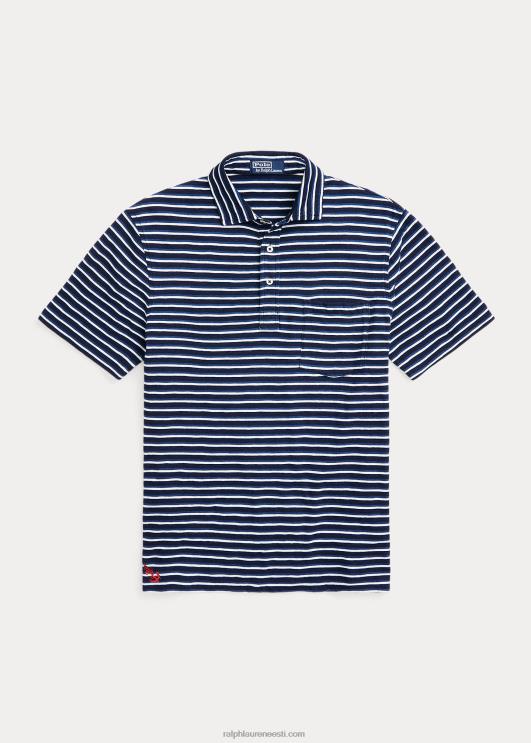 Ralph Lauren mehed klassikaline triibuline triibuline polosärk PR0V8651 tume indigo multi