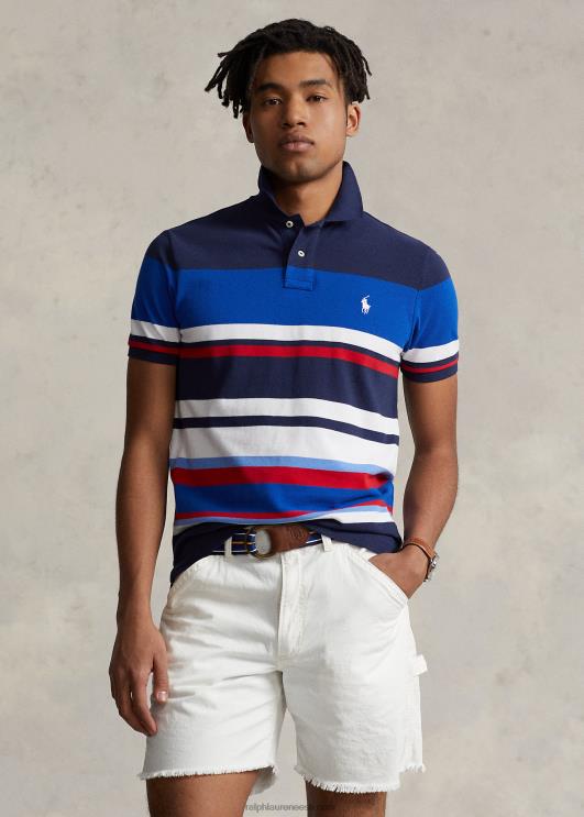 Ralph Lauren mehed klassikaline triibuline võrksärk PR0V523 vaikse ookeani kuninglik multi