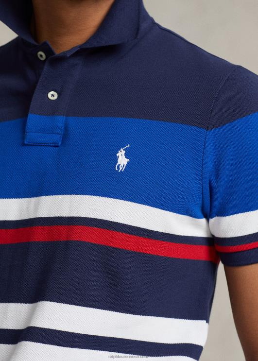 Ralph Lauren mehed klassikaline triibuline võrksärk PR0V523 vaikse ookeani kuninglik multi