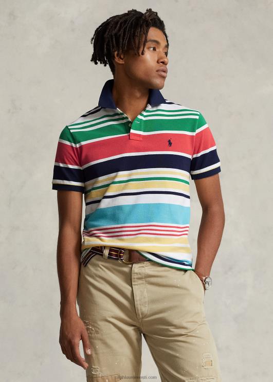 Ralph Lauren mehed klassikaline triibuline võrksärk PR0V555 valge multi