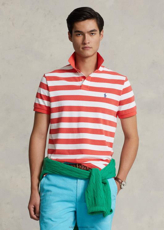 Ralph Lauren mehed klassikaline triibuline võrksärk PR0V8426 punane riff/valge