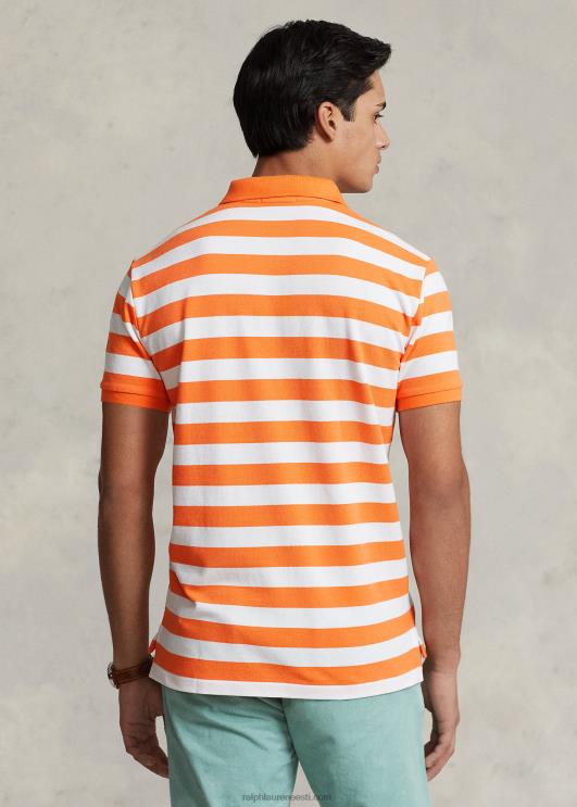 Ralph Lauren mehed klassikaline triibuline võrksärk PR0V8427 optika oranž/valge