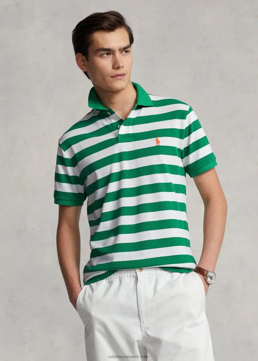 Ralph Lauren mehed klassikaline triibuline võrksärk PR0V8428 optika roheline/valge