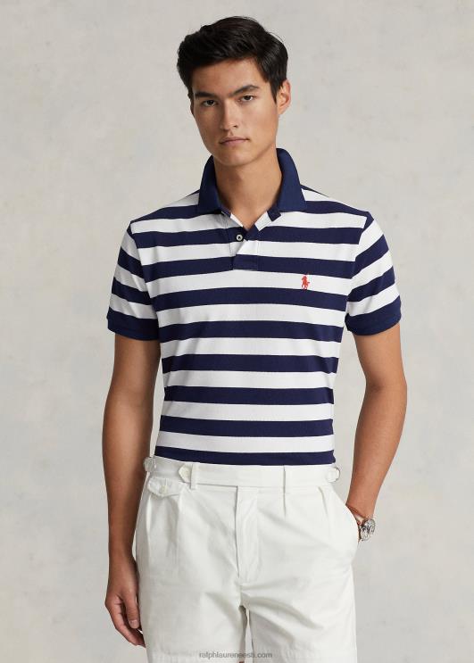 Ralph Lauren mehed klassikaline triibuline võrksärk PR0V8429 newporti merevägi/valge