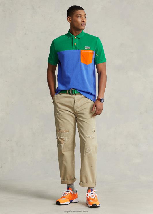 Ralph Lauren mehed klassikaline võrkkangas polosärk PR0V8454 safiir täht multi