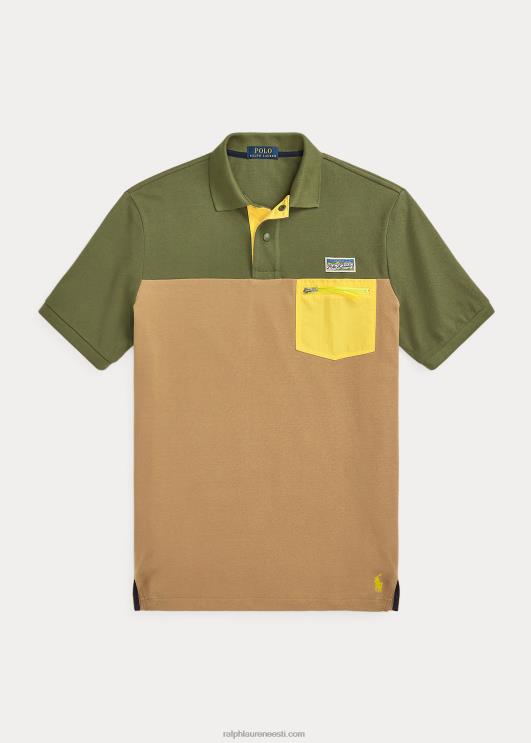 Ralph Lauren mehed klassikaline võrkkangas polosärk PR0V8455 tume salvei multi