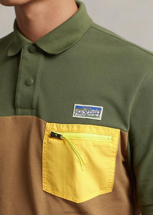 Ralph Lauren mehed klassikaline võrkkangas polosärk PR0V8455 tume salvei multi