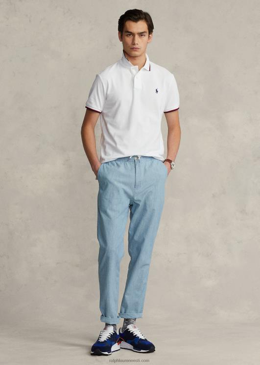 Ralph Lauren mehed klassikaline võrkkangast polosärk PR0V582 valge