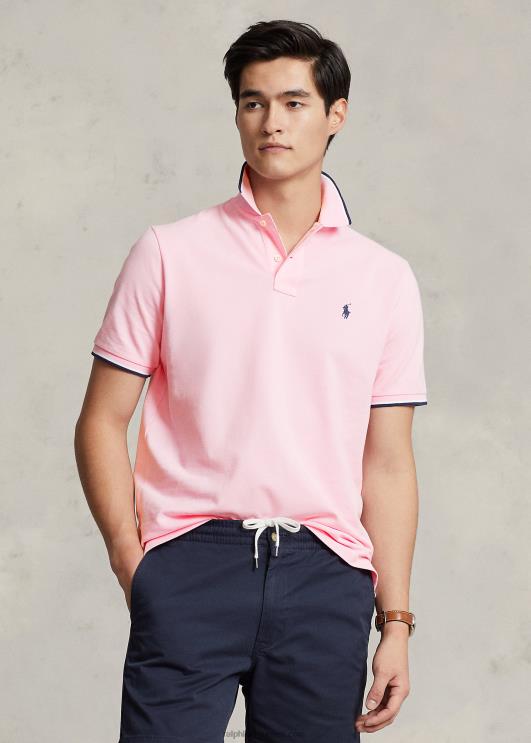 Ralph Lauren mehed klassikaline võrkkangast polosärk PR0V583 karmeli roosa