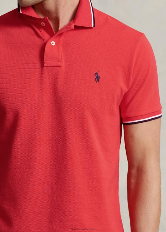 Ralph Lauren mehed klassikaline võrkkangast polosärk PR0V585 punane riff