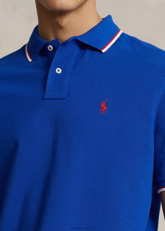 Ralph Lauren mehed klassikaline võrkkangast polosärk PR0V587 vaikse ookeani kuninglik