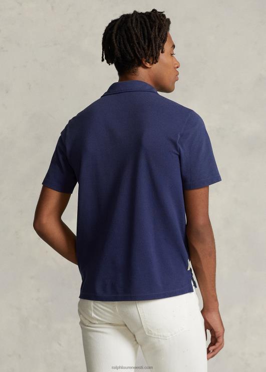 Ralph Lauren mehed klassikaline võrkkangast taskupolosärk PR0V8485 tume koobalt