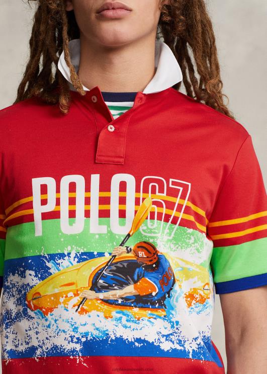 Ralph Lauren mehed klassikalise istmega pehme puuvillane polosärk PR0V778 67 trükk