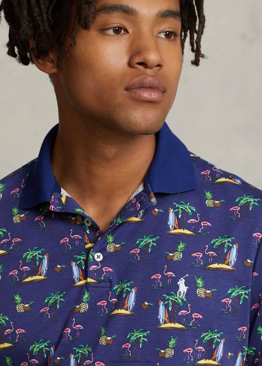 Ralph Lauren mehed klassikalise istumisega pehme puuvillane polosärk PR0V1002 paradiis kuninglikud flamingod