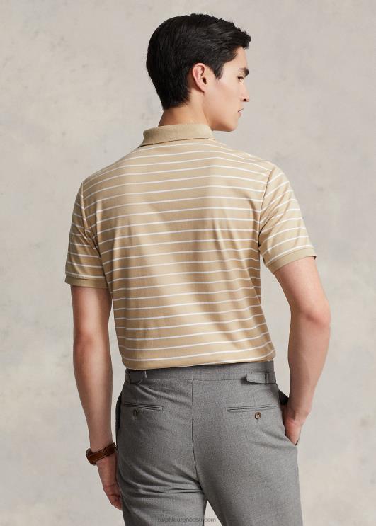 Ralph Lauren mehed klassikalise istumisega pehme puuvillane polosärk PR0V142 liivaluite/valge