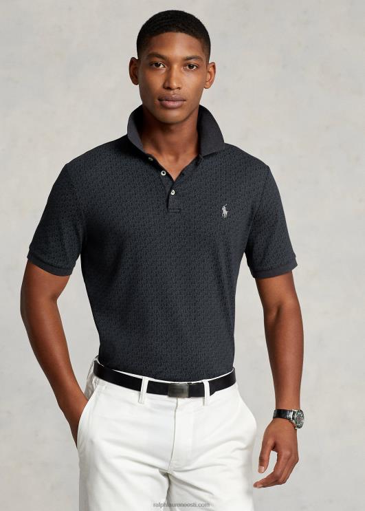Ralph Lauren mehed klassikalise istumisega pehme puuvillane polosärk PR0V698 must kanarbik