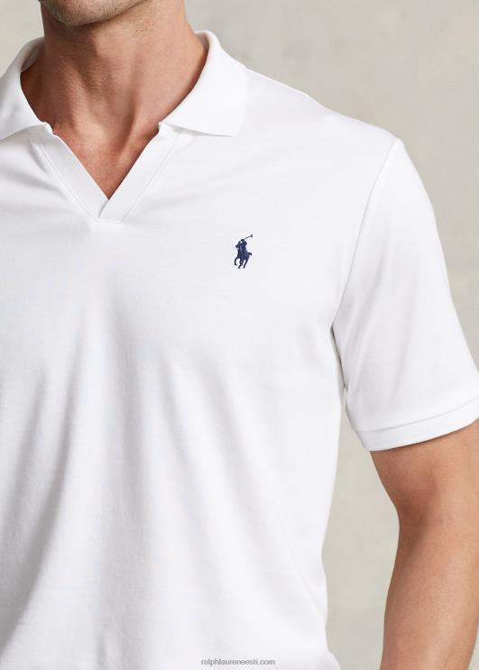 Ralph Lauren mehed klassikalise istumisega pehme puuvillane polosärk PR0V8636 valge