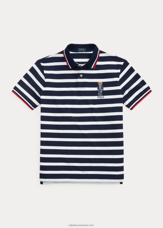 Ralph Lauren mehed kohandatud õhuke polo karu võrgust polosärk PR0V675 cruse tumesinine/valge