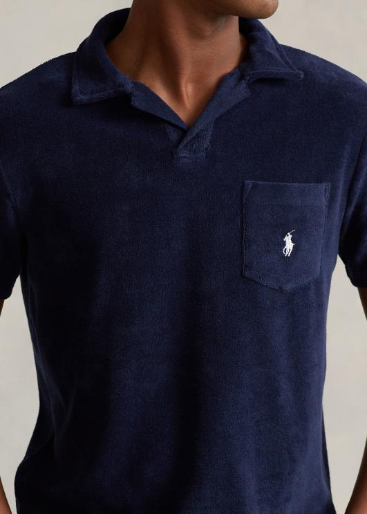 Ralph Lauren mehed kohandatud slim fit frotee polosärk PR0V557 Newporti merevägi