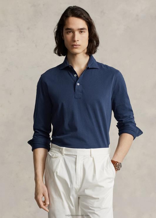 Ralph Lauren mehed kohandatud slim fit jersey polosärk PR0V1123 suvine merevägi