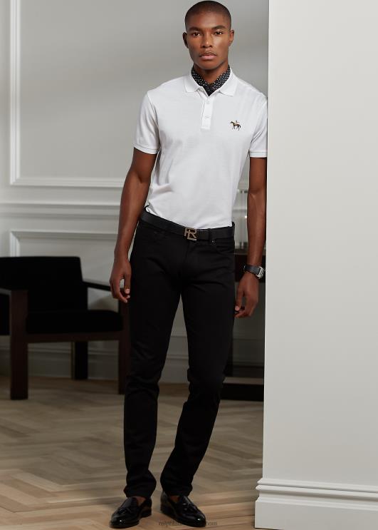 Ralph Lauren mehed kohandatud slim fit pikee polosärk PR0V55 klassikaline valge